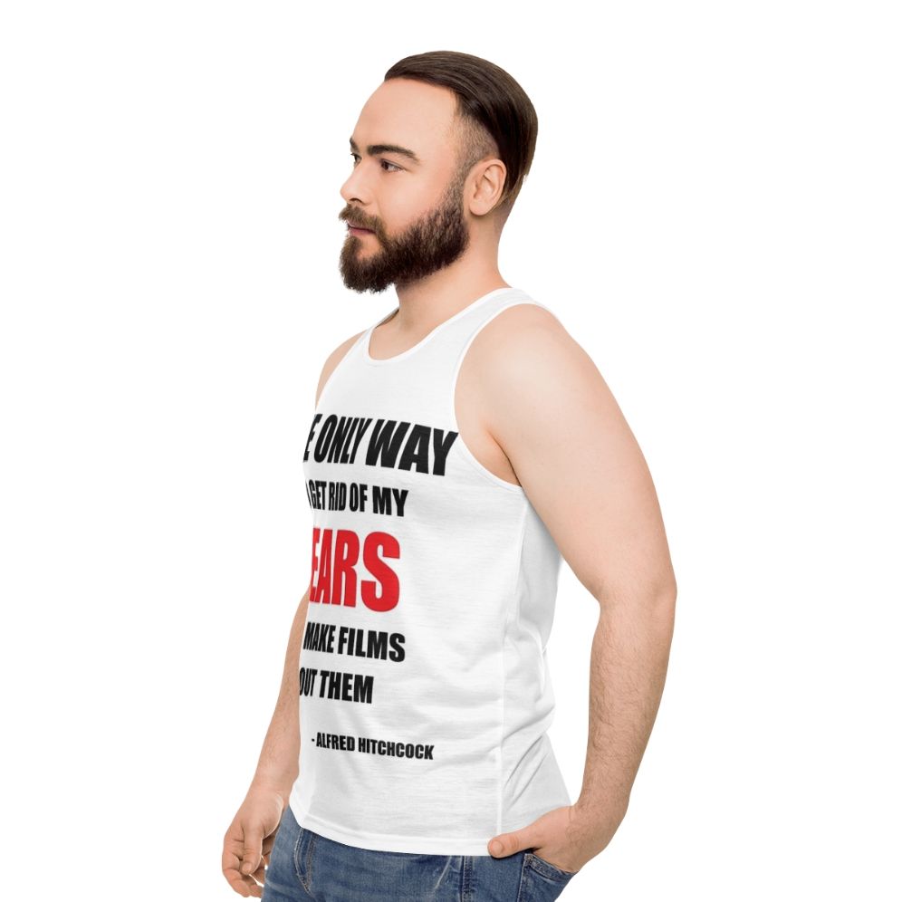 Alfred Hitchcock Quote Unisex Tank Top - men side