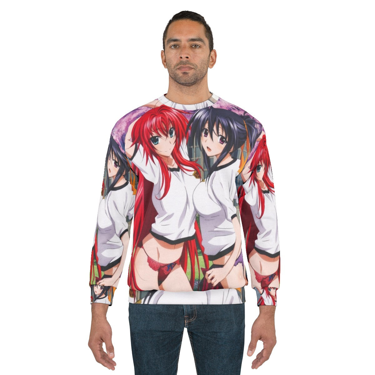 Highschool DxD Anime Sweatshirt with Rias and Akeno - men