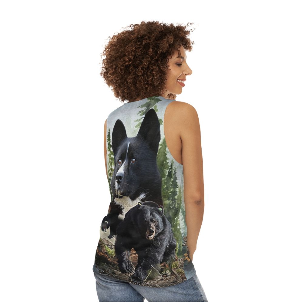 Karelian Bear Dog Hunting Tank Top - women back