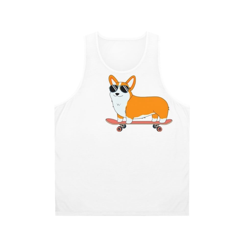 Corgi Skate Unisex Tank Top