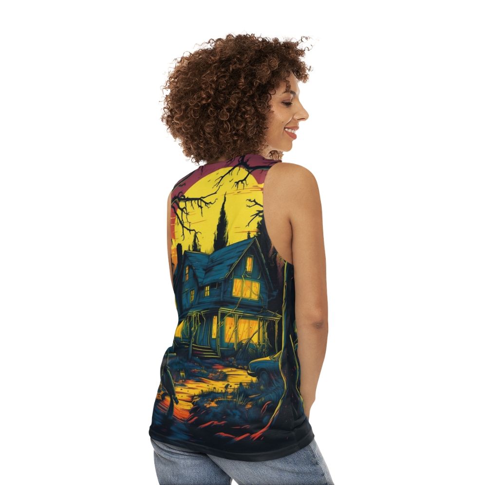 Vecna Manor Unisex Tank Top featuring Stranger Things inspired design - women back