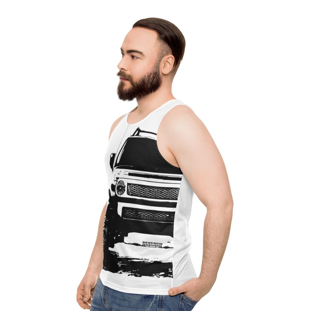 "No Road No Problem Unisex Adventure Tank Top" - men side