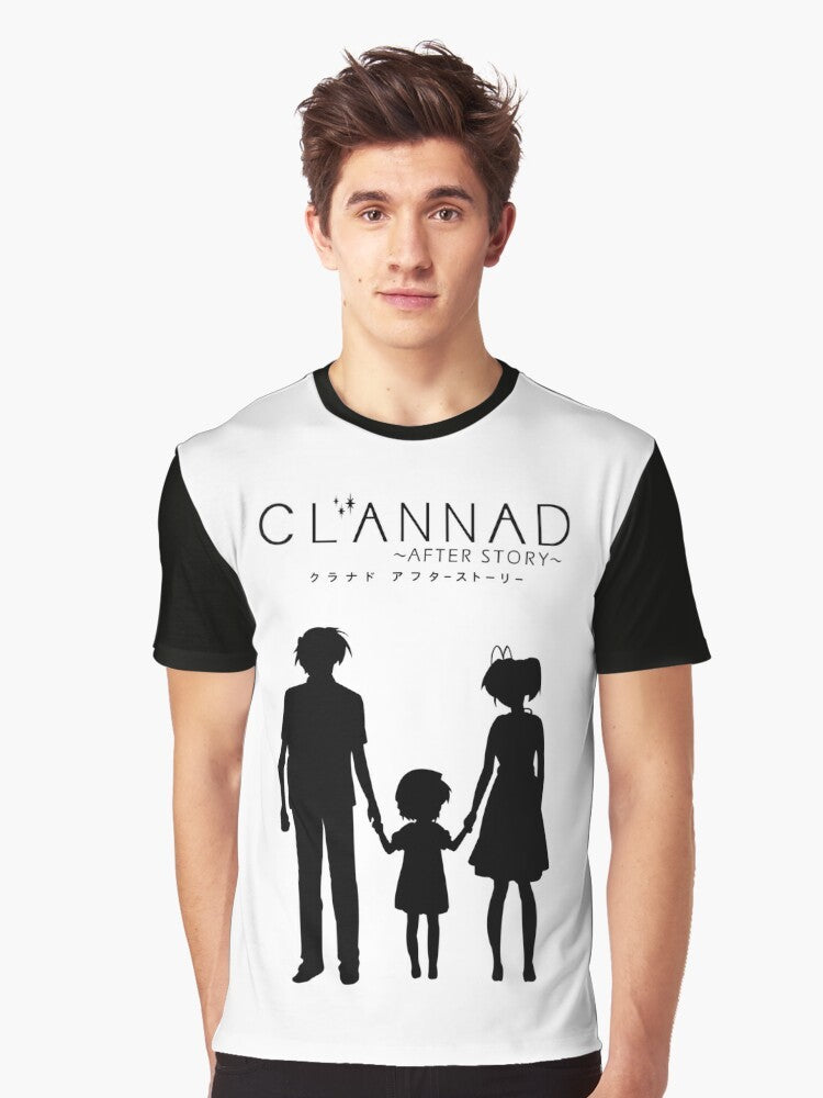 Clannad ~After Story~ graphic t-shirt featuring Nagisa Furukawa and Tomoya Okazaki from the popular anime series - Men