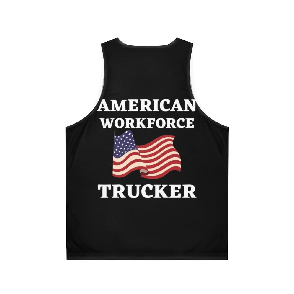 Patriotic American workforce unisex trucker tank top - Back