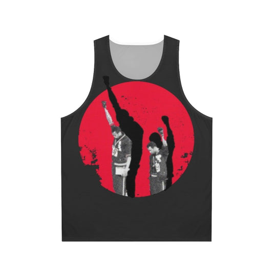 Unisex tank top featuring Tommie Smith's iconic Mexico 68 Olympic protest