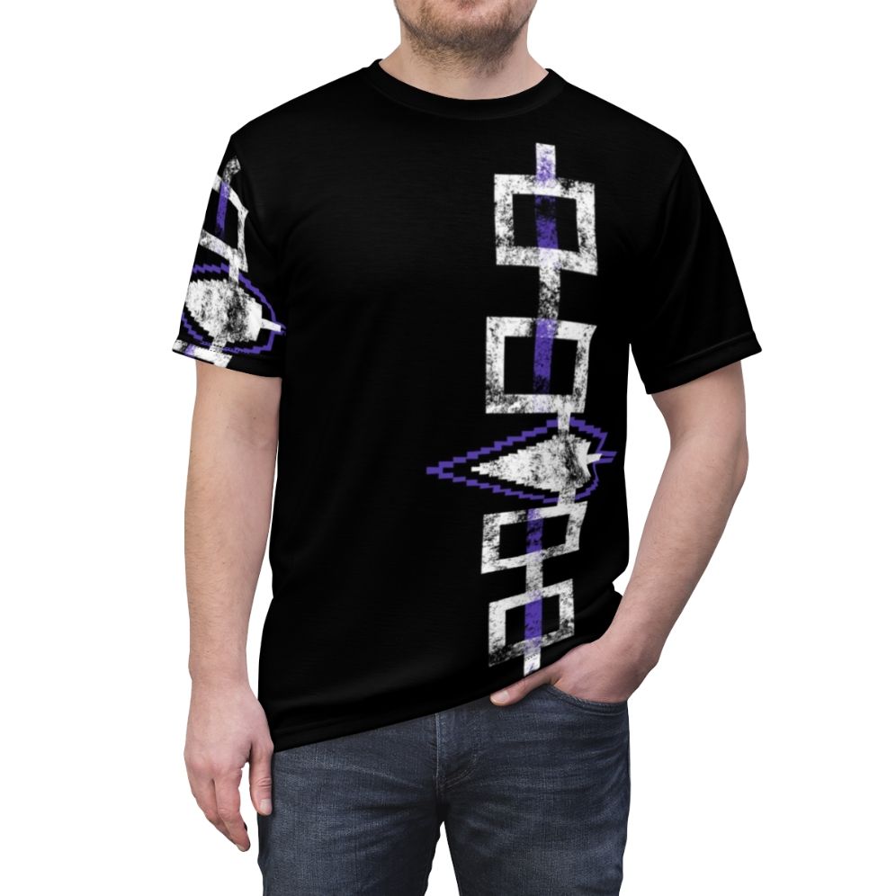 Haudenosaunee Inspired Hiawatha Belt T-shirt with Native American Tribal Design - men front