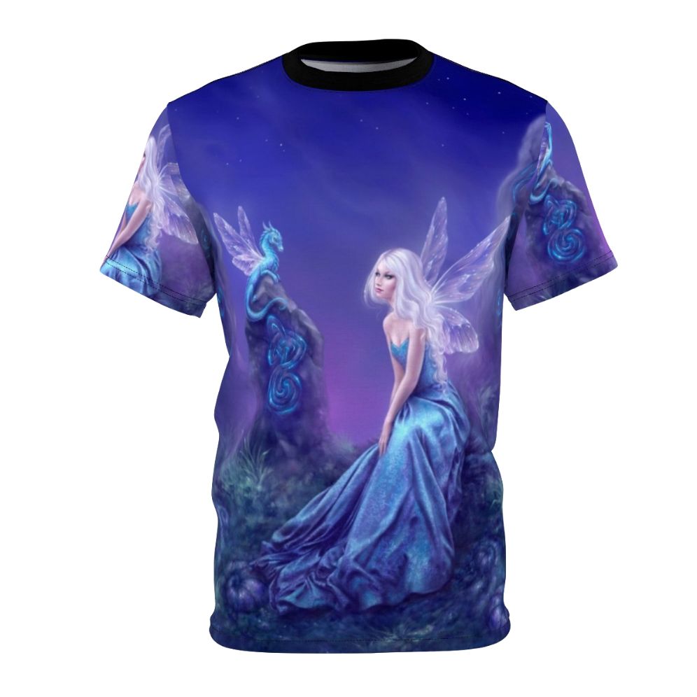 Luminescent fairy dragon fantasy art design on a t-shirt