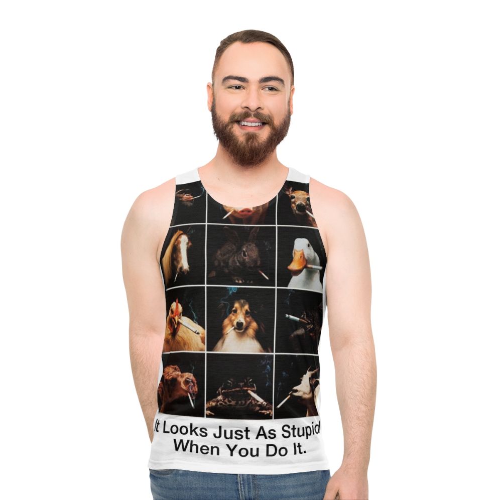 Anti-Smoking Animals Unisex Tank Top - men