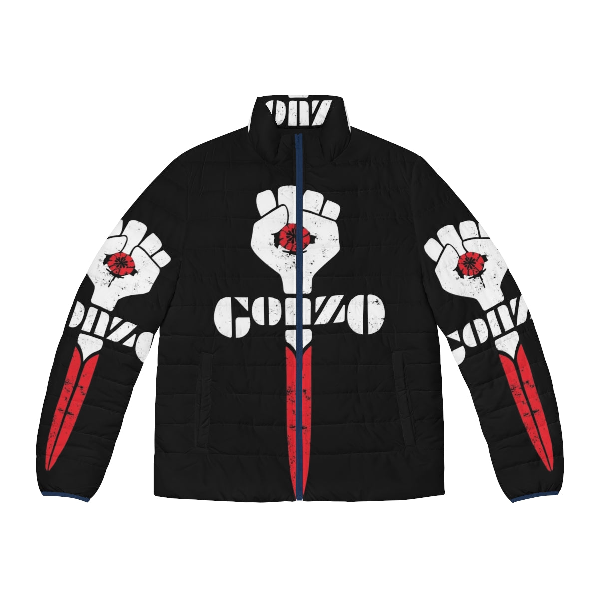 Hunter S. Thompson inspired gonzo symbol puffer jacket