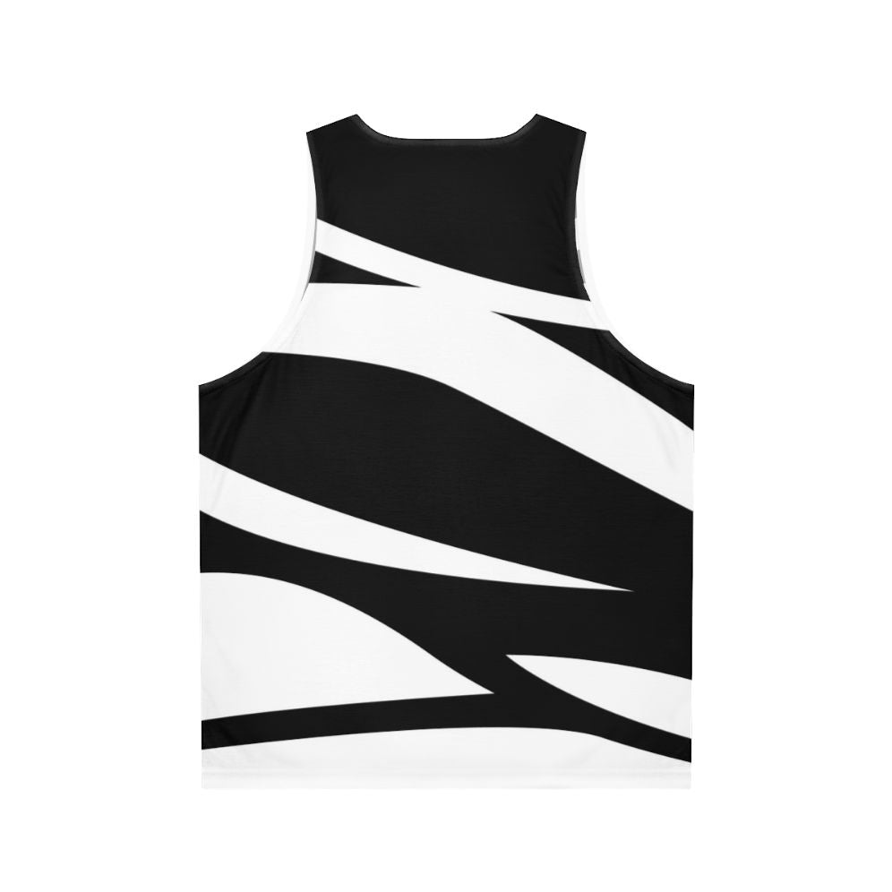 Modern abstract waves graphic unisex tank top - Back