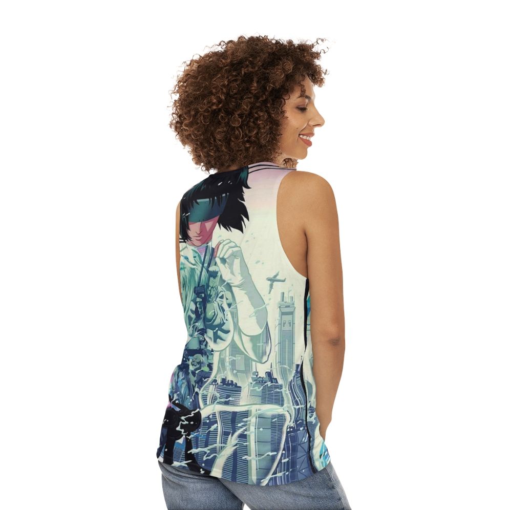 Ghost in the Shell Unisex Tank Top by Masamune Shirow - women back