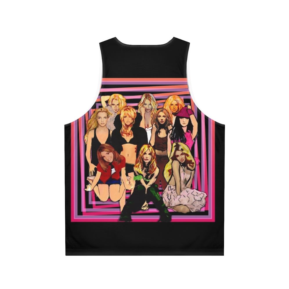 Retro pop art unisex tank top with 90s music references - Back