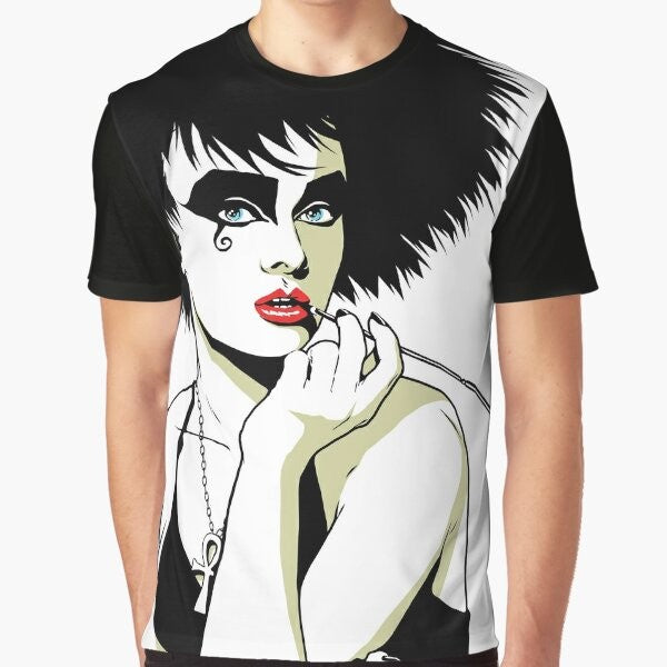 Goth graphic t-shirt featuring a vintage-style design with punk and gothic elements.