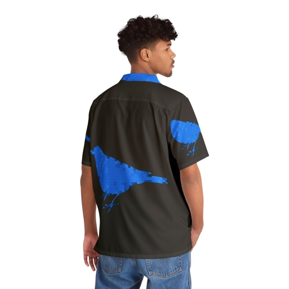 Bluebird Legendary Animals Hawaiian Shirt with Colorful Abstract Animal Print Design - People Back