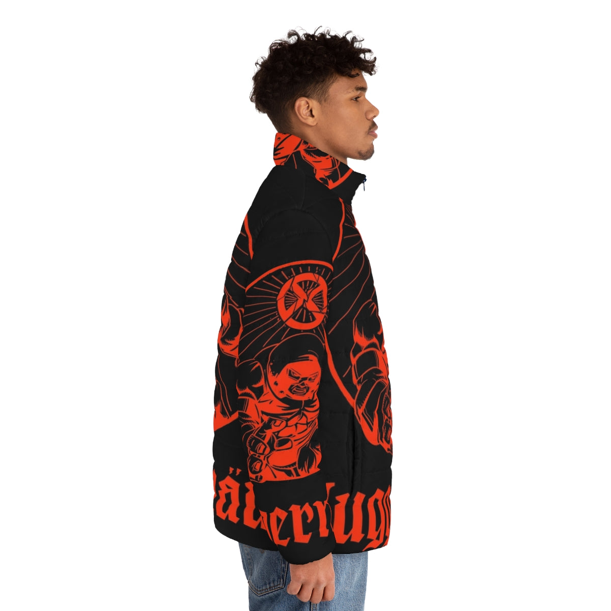 Anesthetic Juggernaut Puffer Jacket featuring superhero-inspired design - men side right