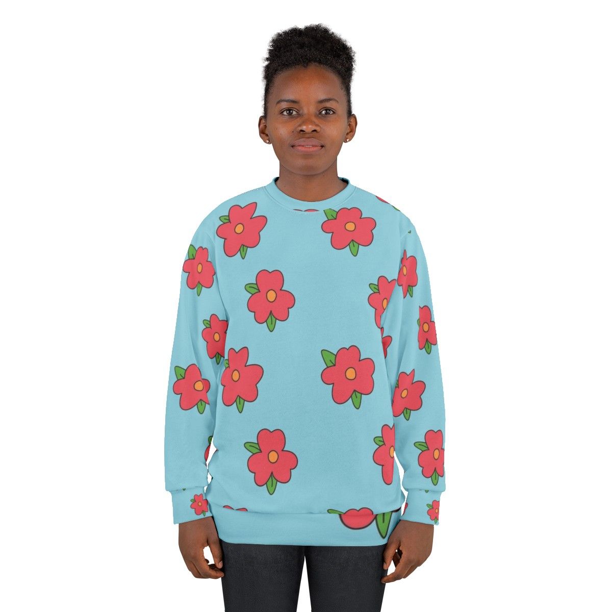 King-Size Homer Simpson Flowers Sweatshirt - women