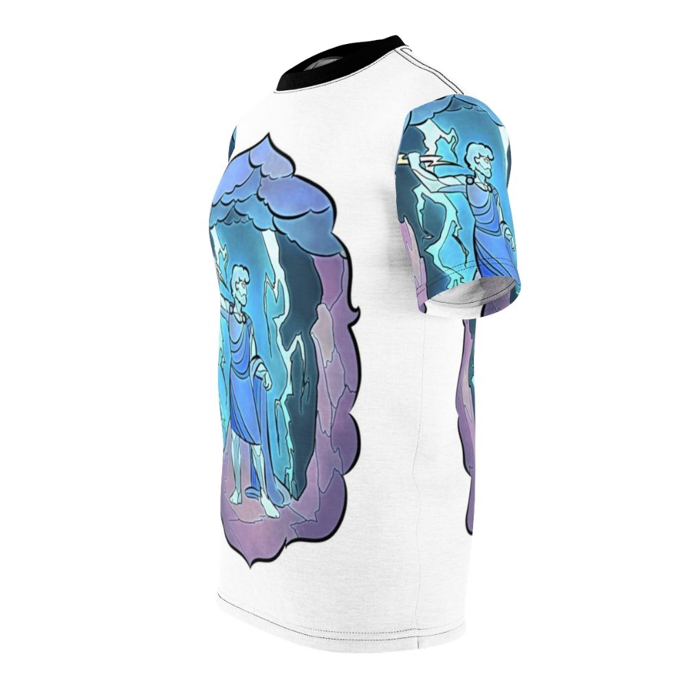 Stained glass-inspired t-shirt featuring the Greek god Zeus - men left