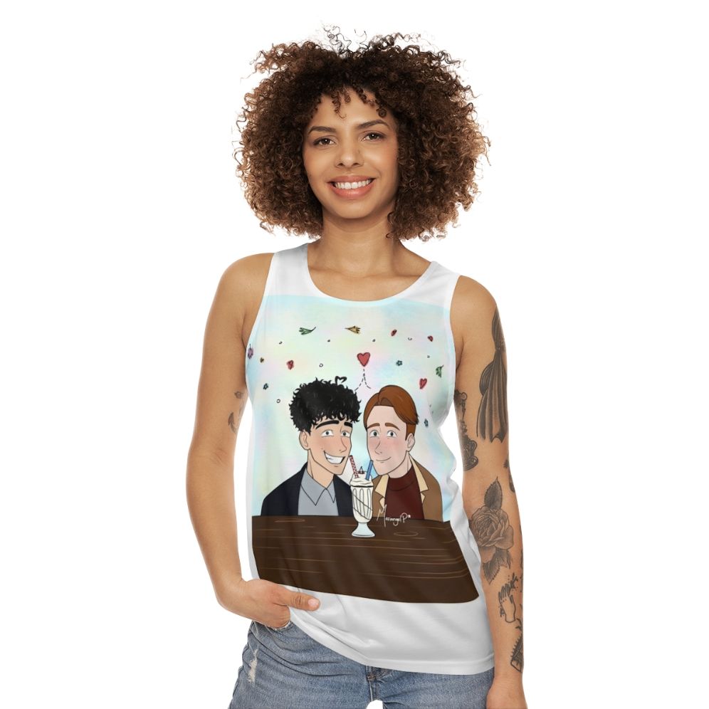 Heartstopper fanart unisex tank top - women