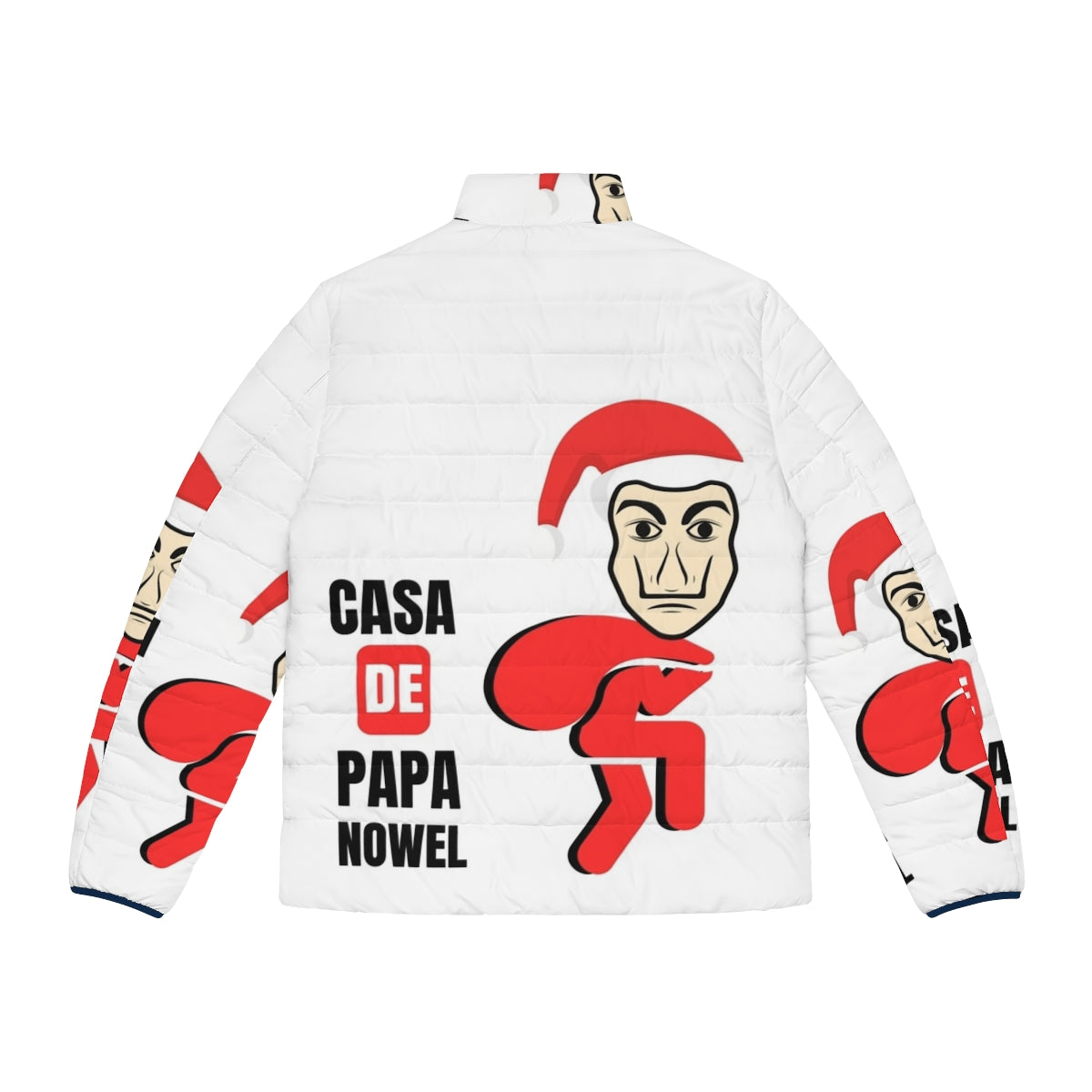 Casa de Papel Money Heist Puffer Jacket with iconic character designs - Back