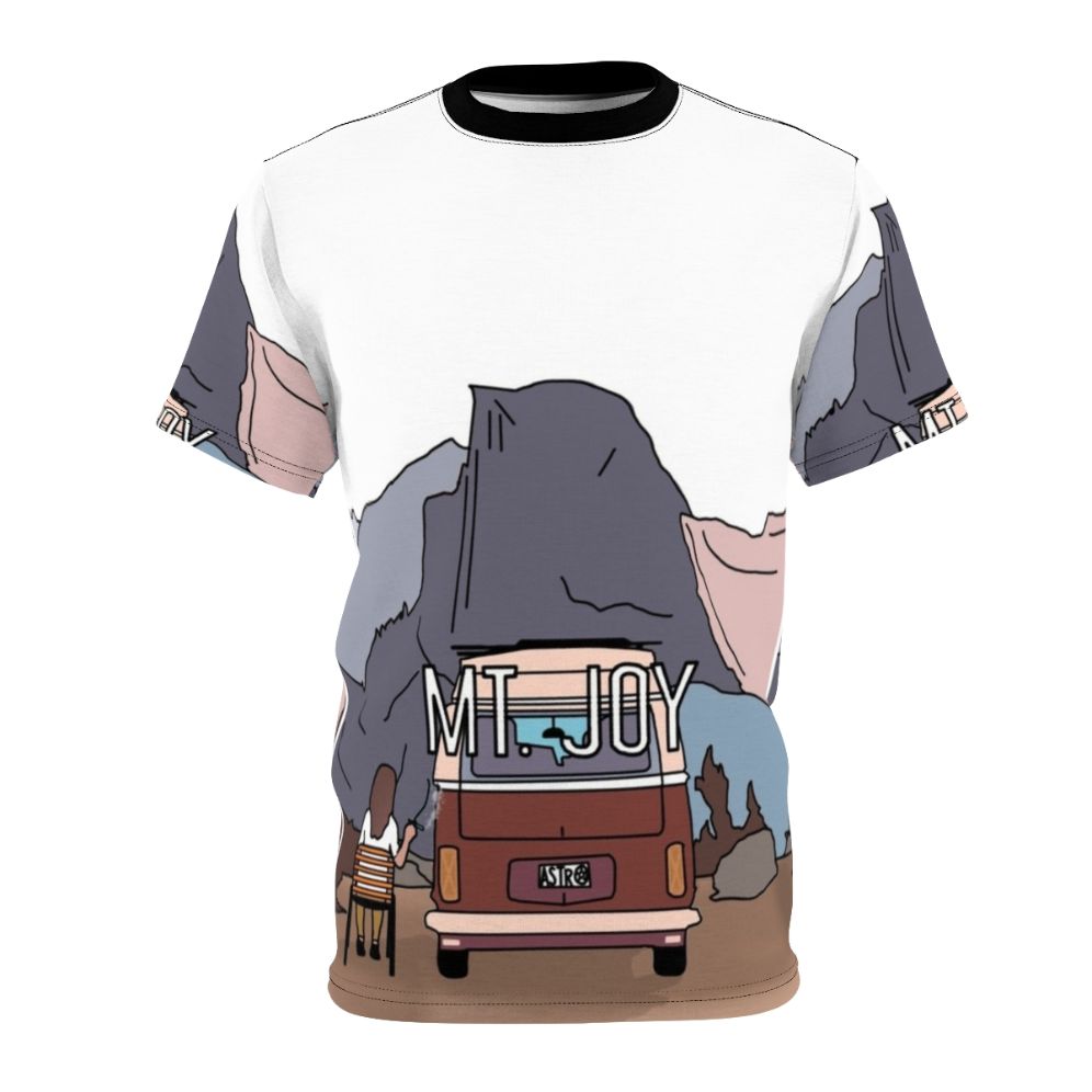 Indie folk inspired Astrovan digital print t-shirt with mountain and visionary artwork