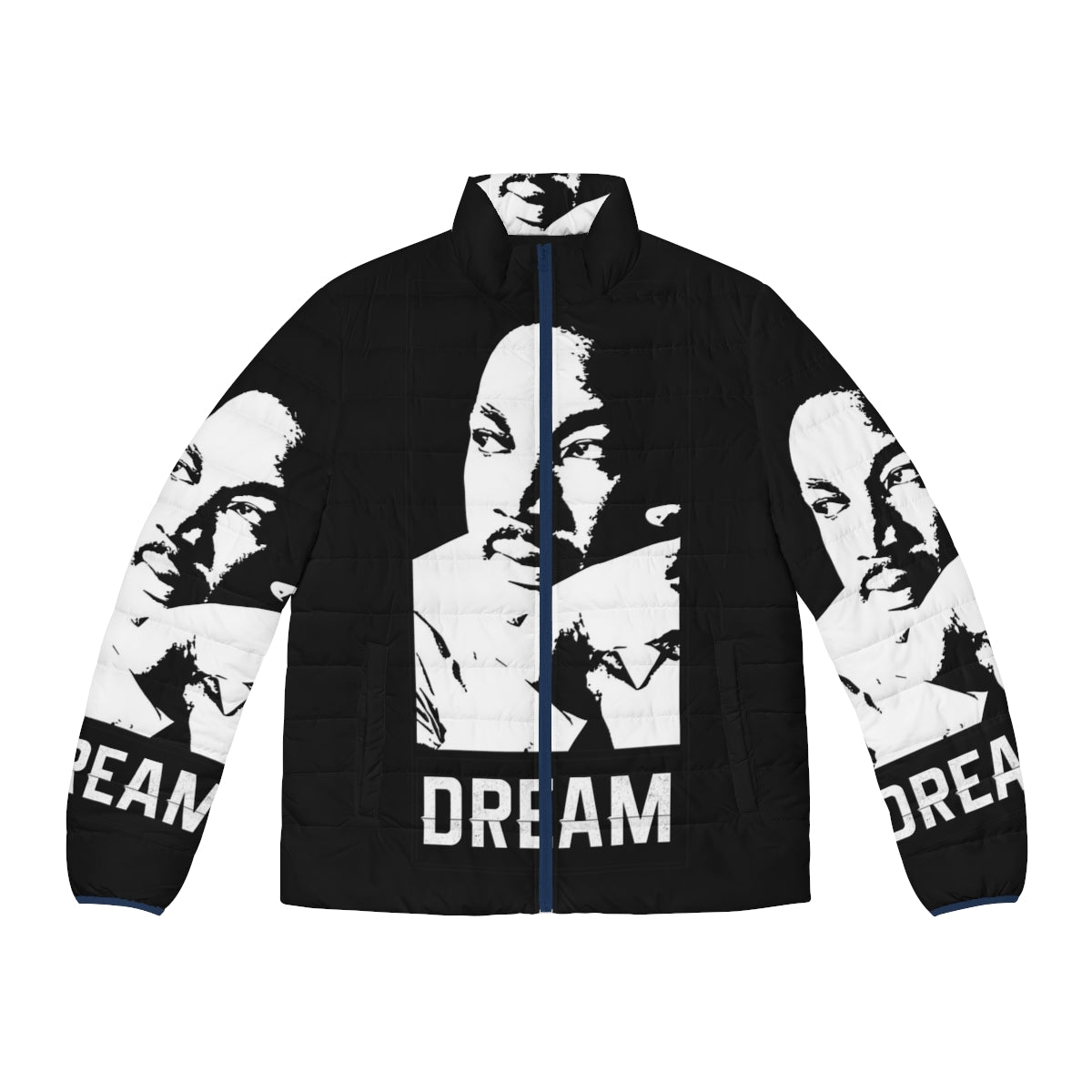 Martin Luther King Jr. puffer jacket featuring "I Have a Dream" design