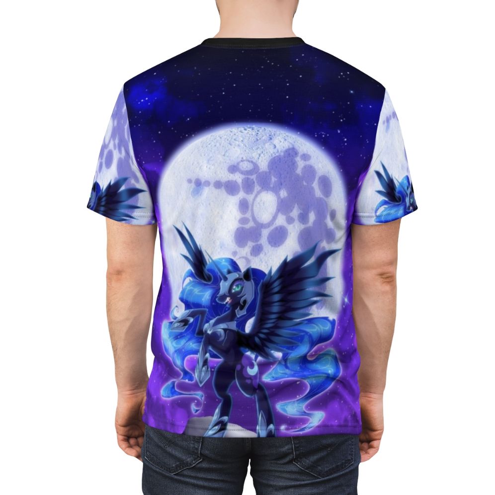 All over print t-shirt featuring a custom Nightmare Moon design, inspired by the My Little Pony franchise. - men back