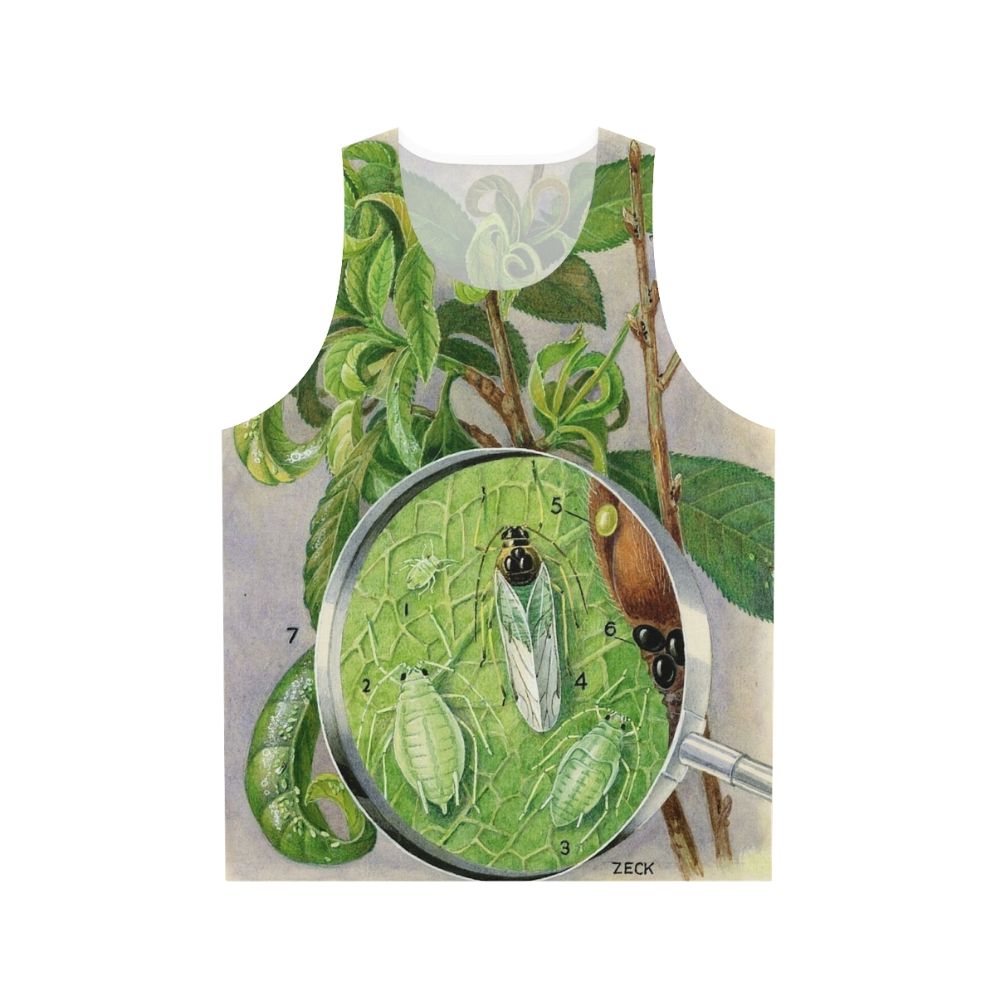 Green aphid botanical illustration unisex tank top