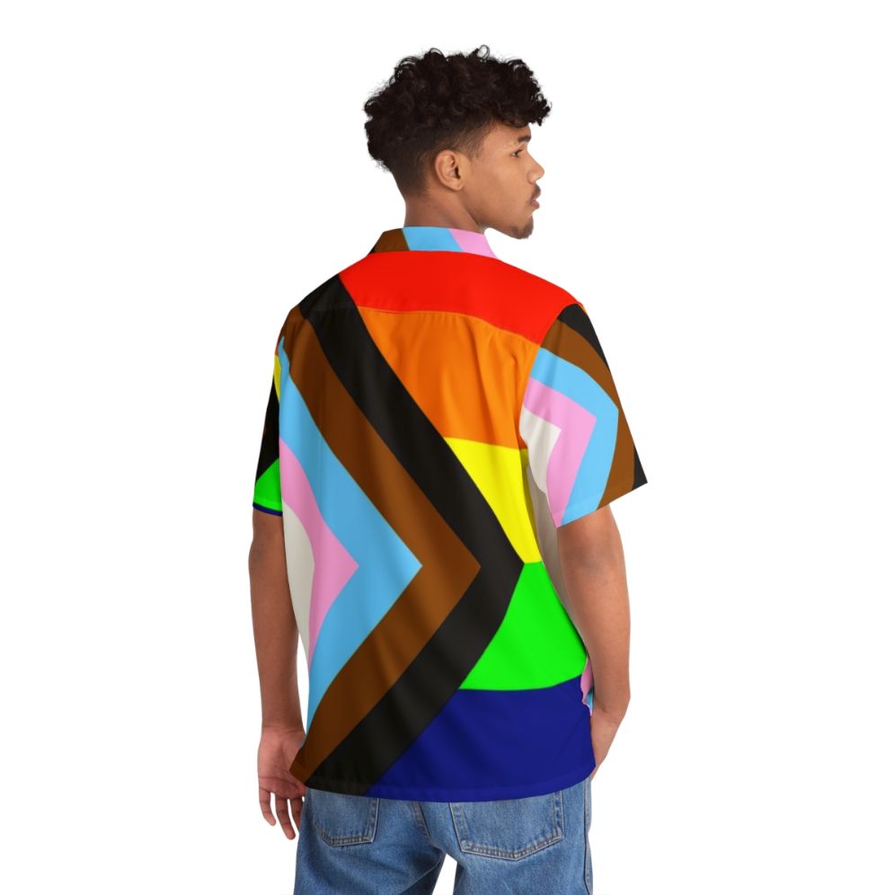 Inclusive Progress Pride Flag Hawaiian Shirt - People Back