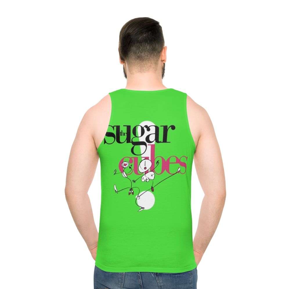 Sugarcubes Unisex Tank Top featuring Bjork's iconic alternative music style - men back