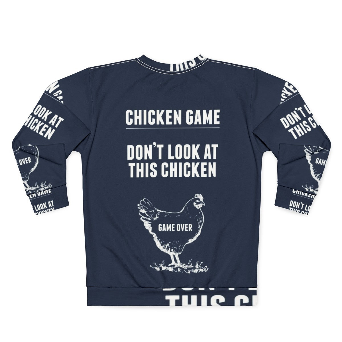 Funny chicken game graphic sweatshirt - Back