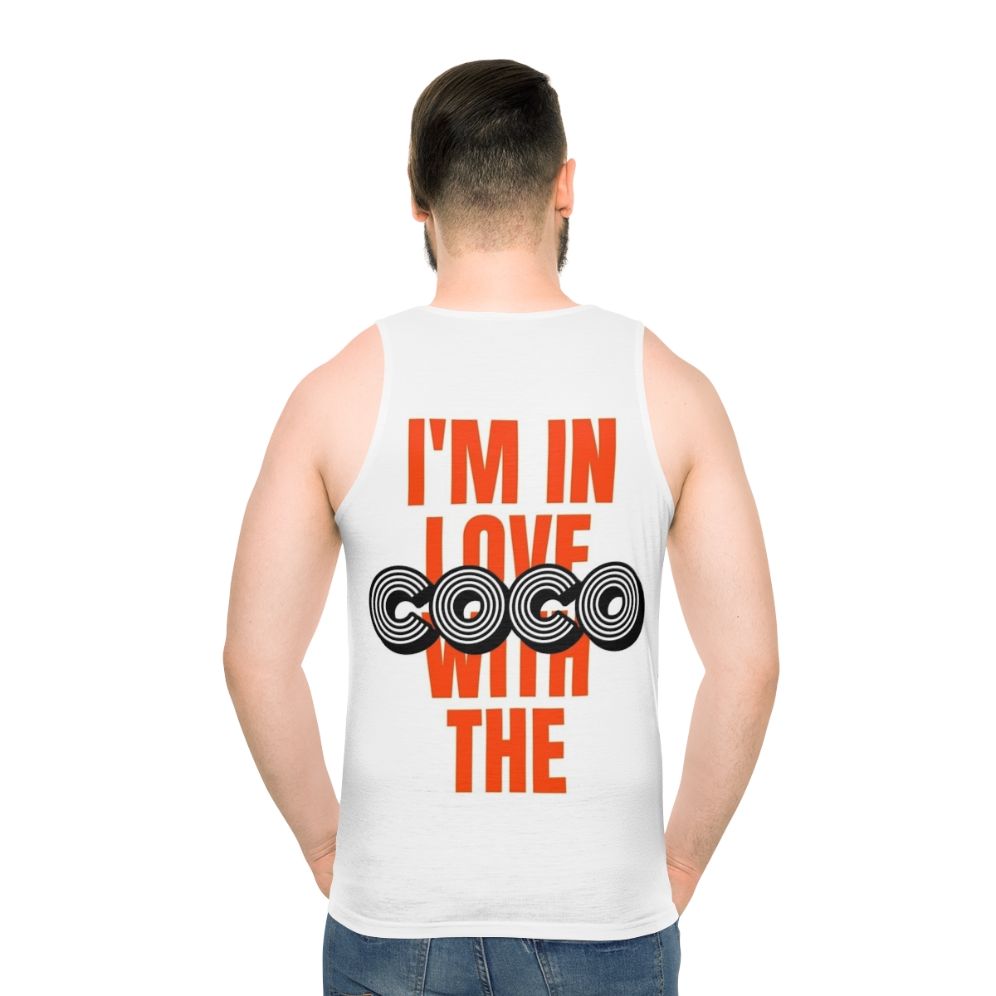 Unisex tank top with "I'm In Love With The Coco" design - men back