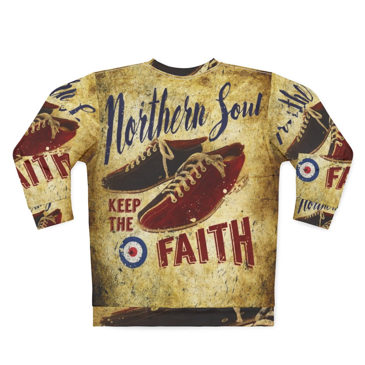 Northern Soul inspired dancing sweatshirt with "Keep the Faith" quote - Back