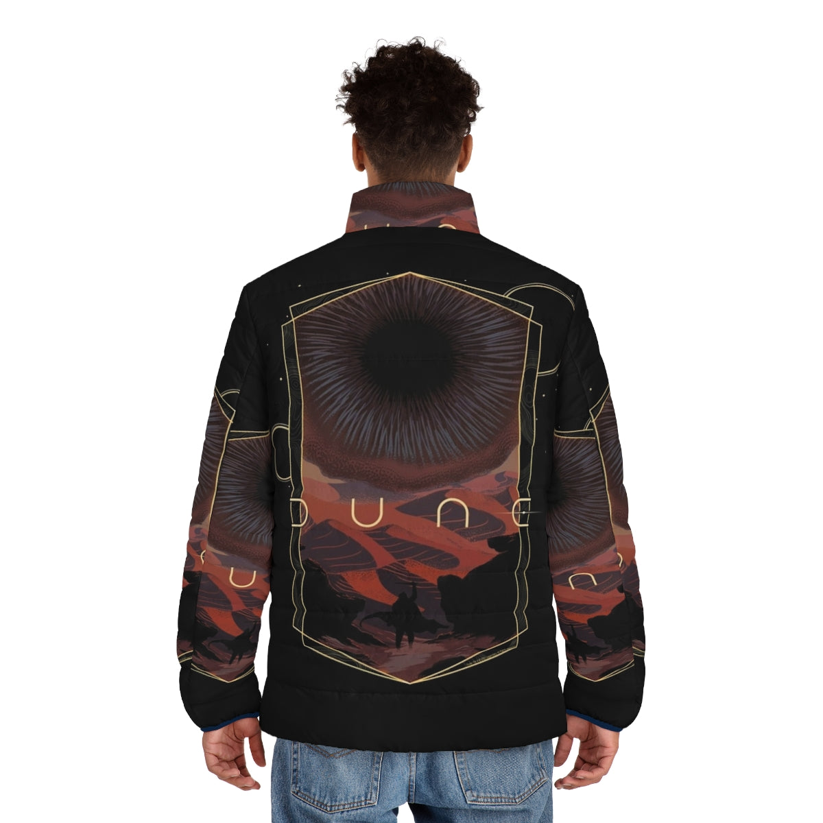 Dune 02 Puffer Jacket featuring desert-inspired design and science fiction details - men back