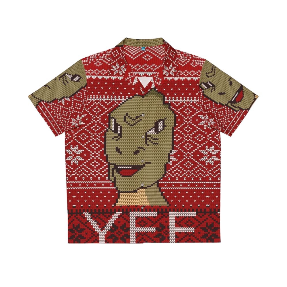 Yee ugly christmas sweater 2019 hawaiian shirt with dinosaur meme design