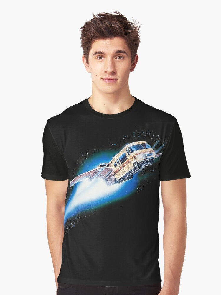 Spaceballs Winnebago graphic t-shirt featuring the iconic spaceship from the 1980s comedy film - Men