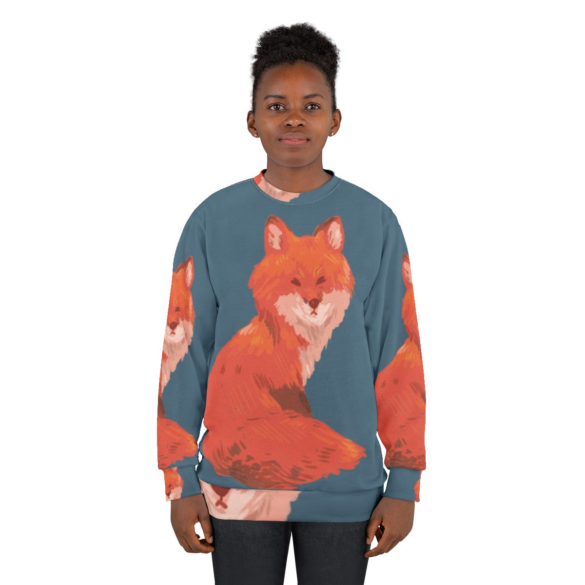 Red Fox Painted Sweatshirt - women