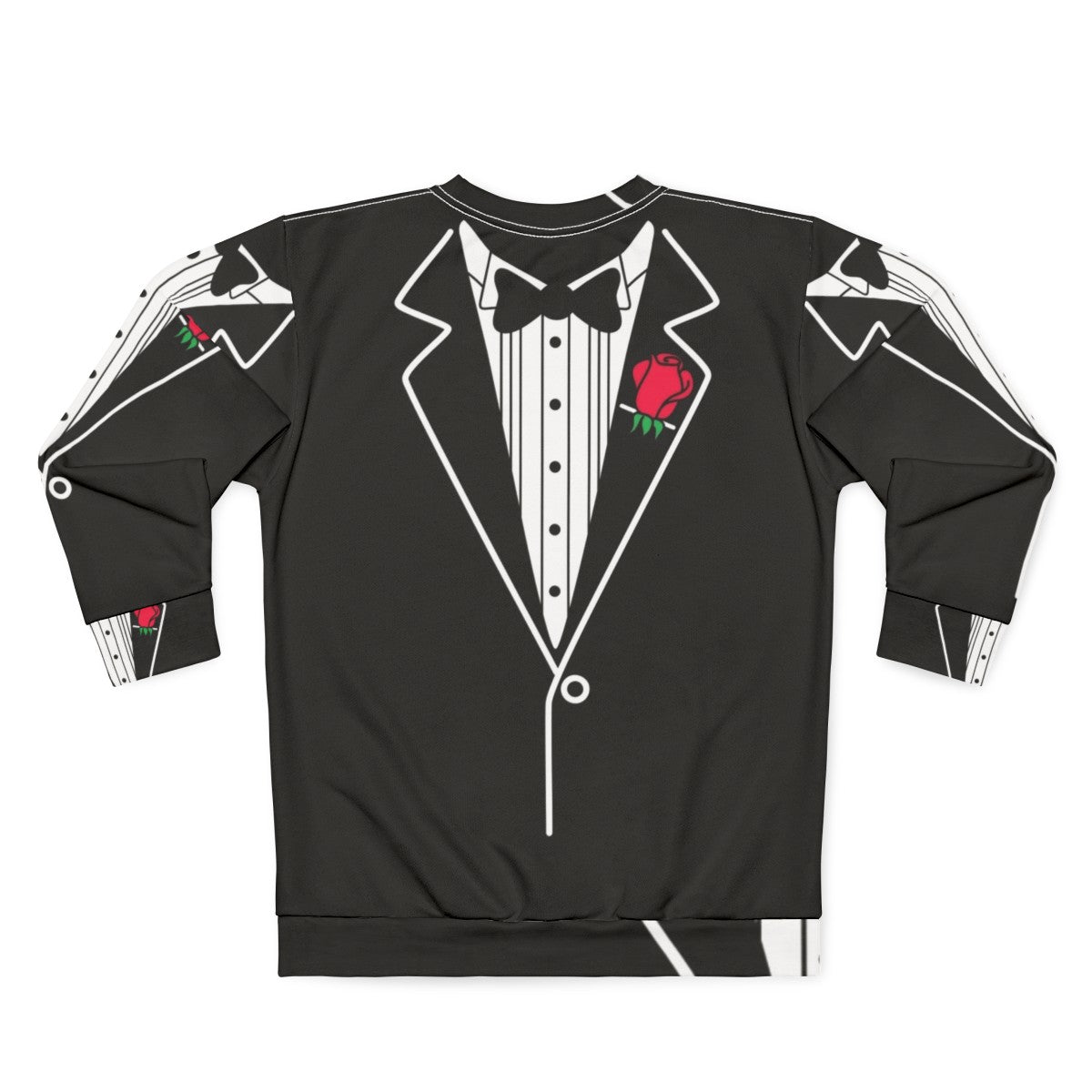 Tuxedo Sweatshirt featuring a rose design - Back