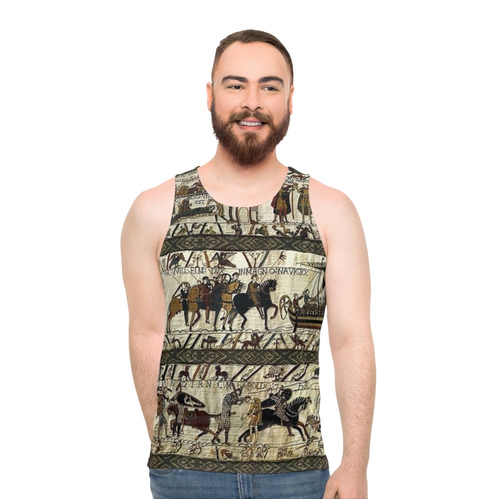 Bayeux Tapestry inspired unisex tank top - men