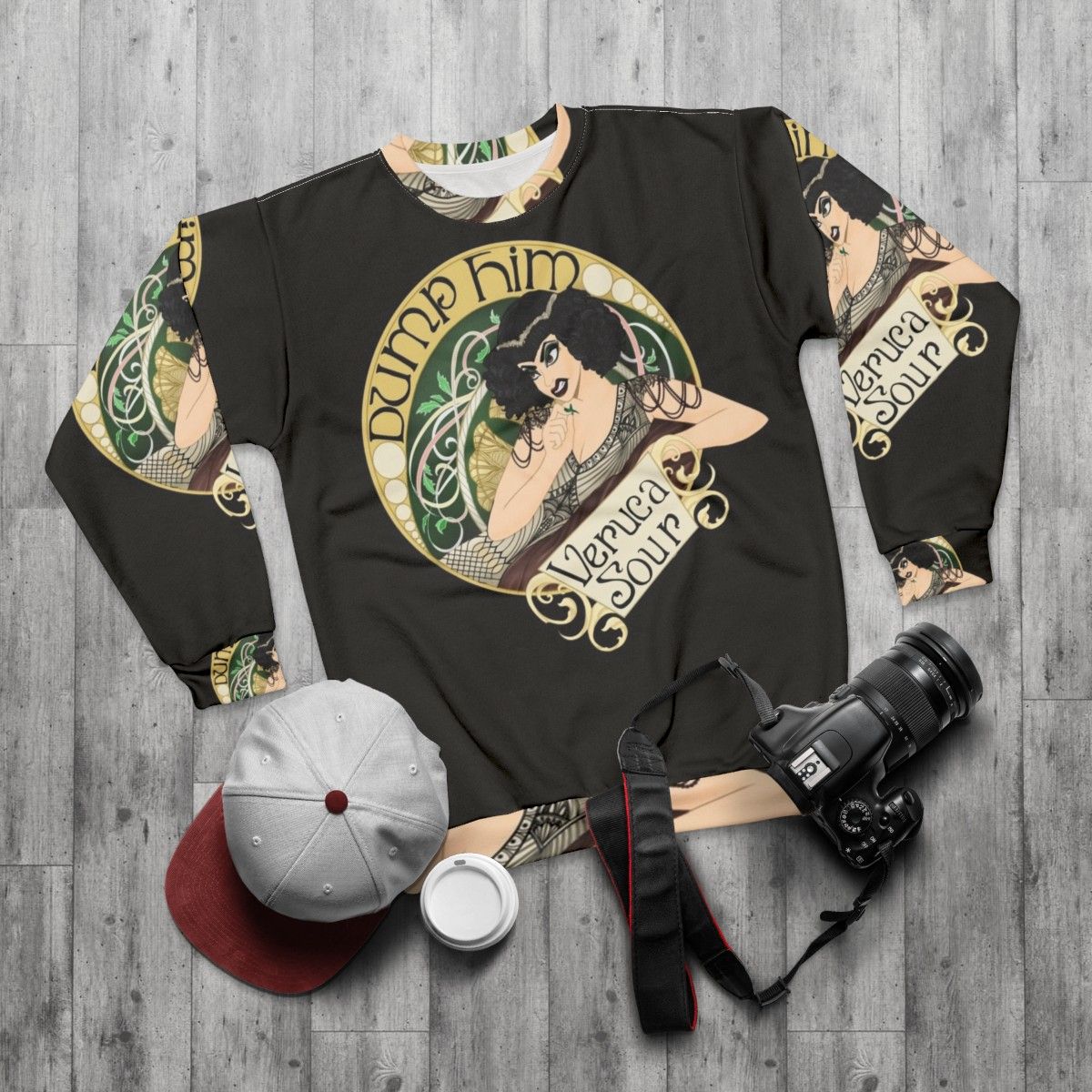 Dump Him Veruca Sour Tarot Burlesque Sweatshirt - flat lay