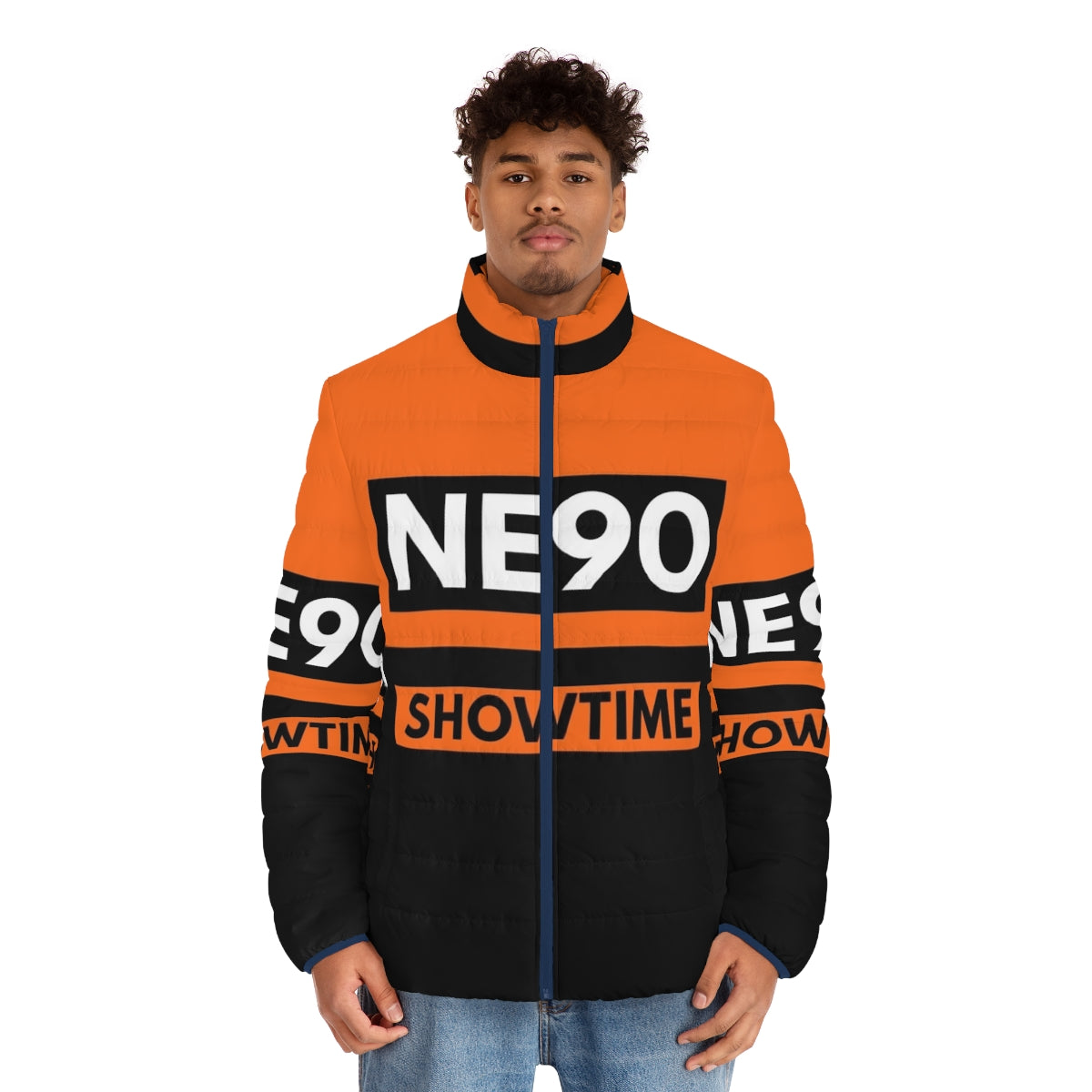 Nitzer Ebb Showtime Puffer Jacket featuring electronic and industrial music inspired design - men front