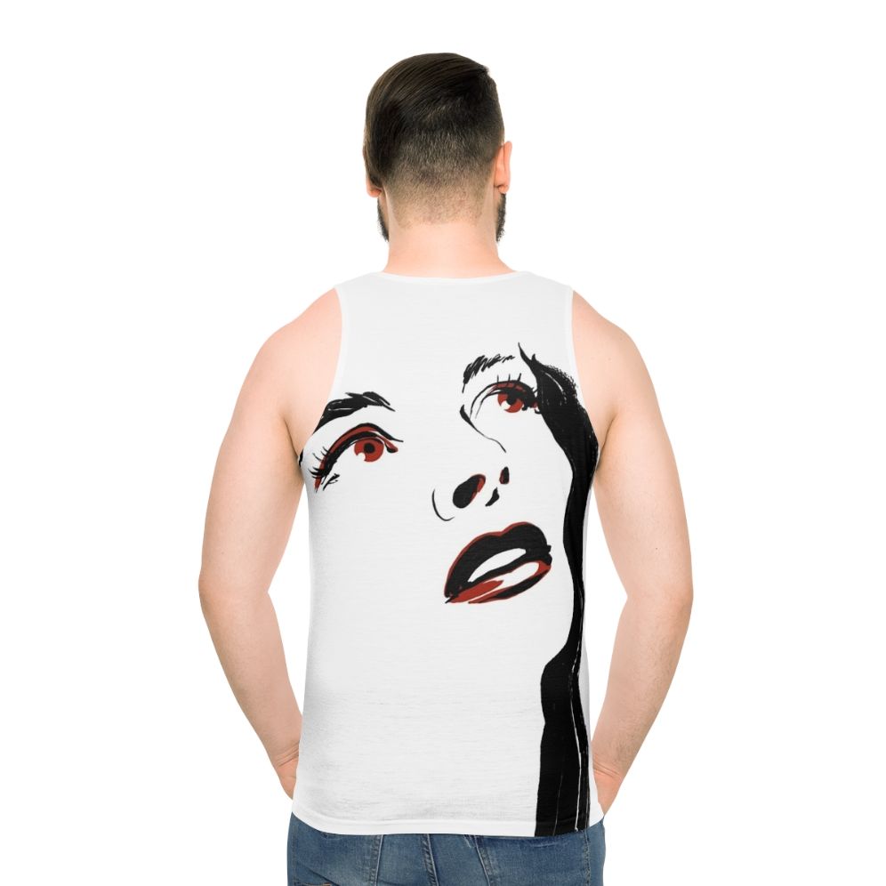 Katharine Hepburn portrait on unisex tank top - men back