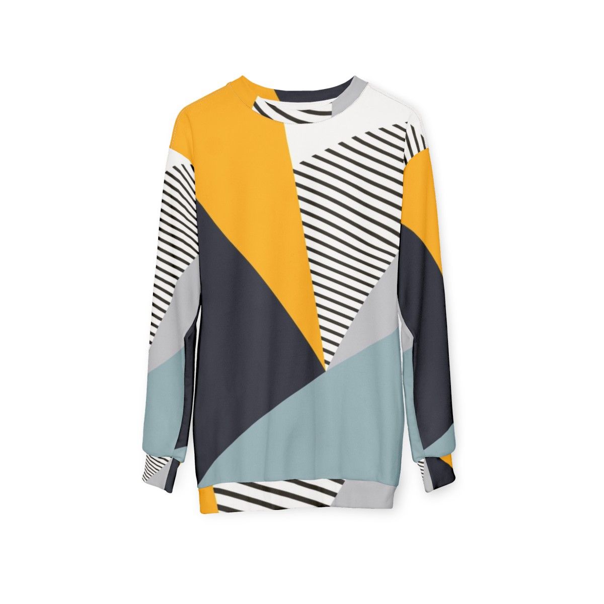 Colorful abstract geometric design sweatshirt - hanging