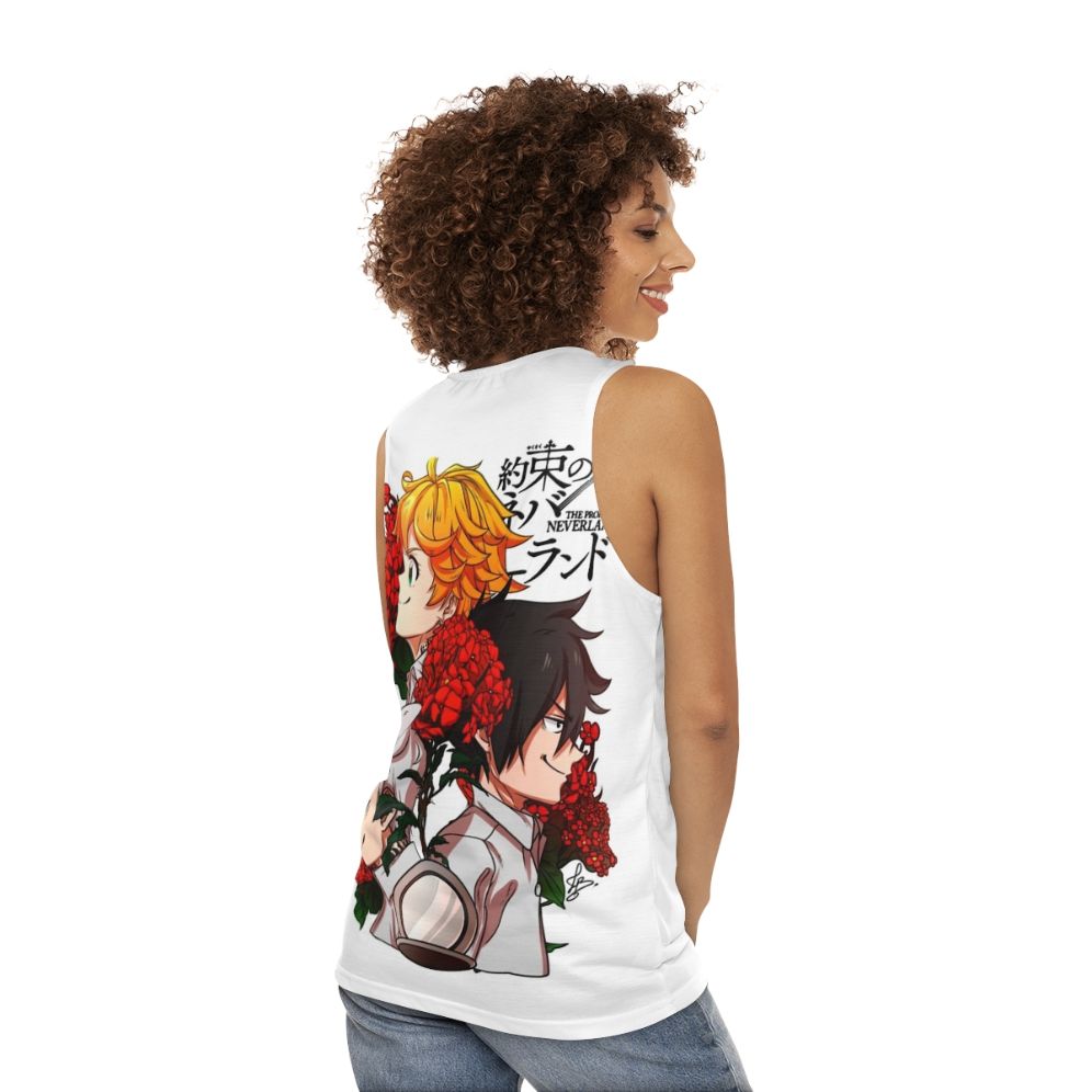 The Promised Neverland Anime and Manga Unisex Tank Top - women back