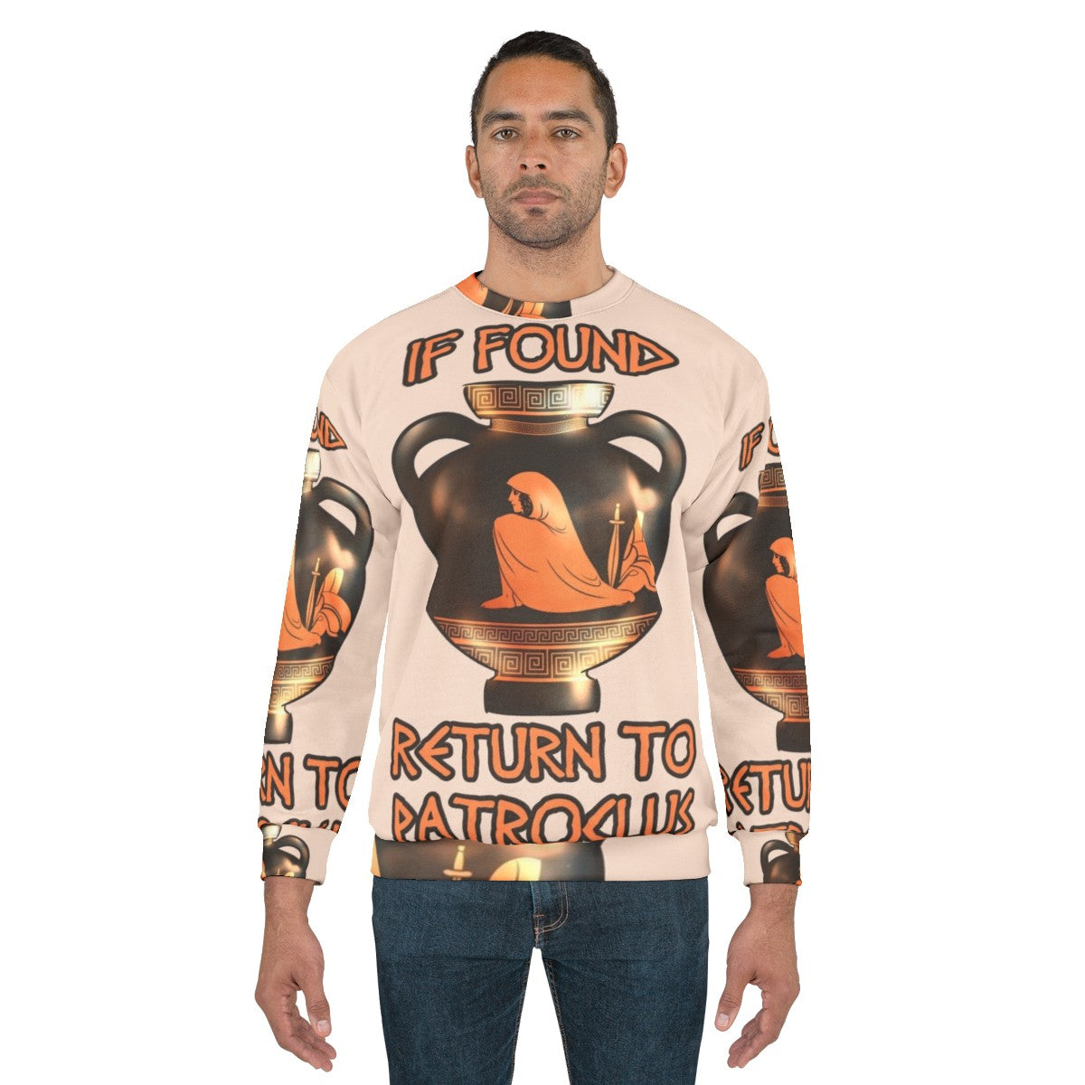 "Achilles and Patroclus Greek Mythology Sweatshirt" - men