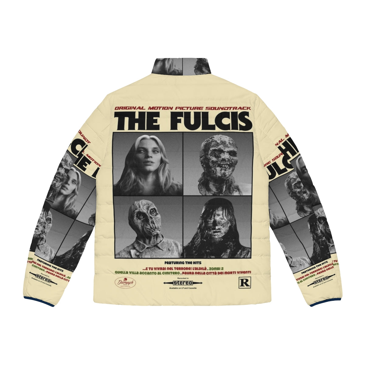 Goatess Doomwych The Fulcis Puffer Jacket, featuring horror movie inspired design - Back