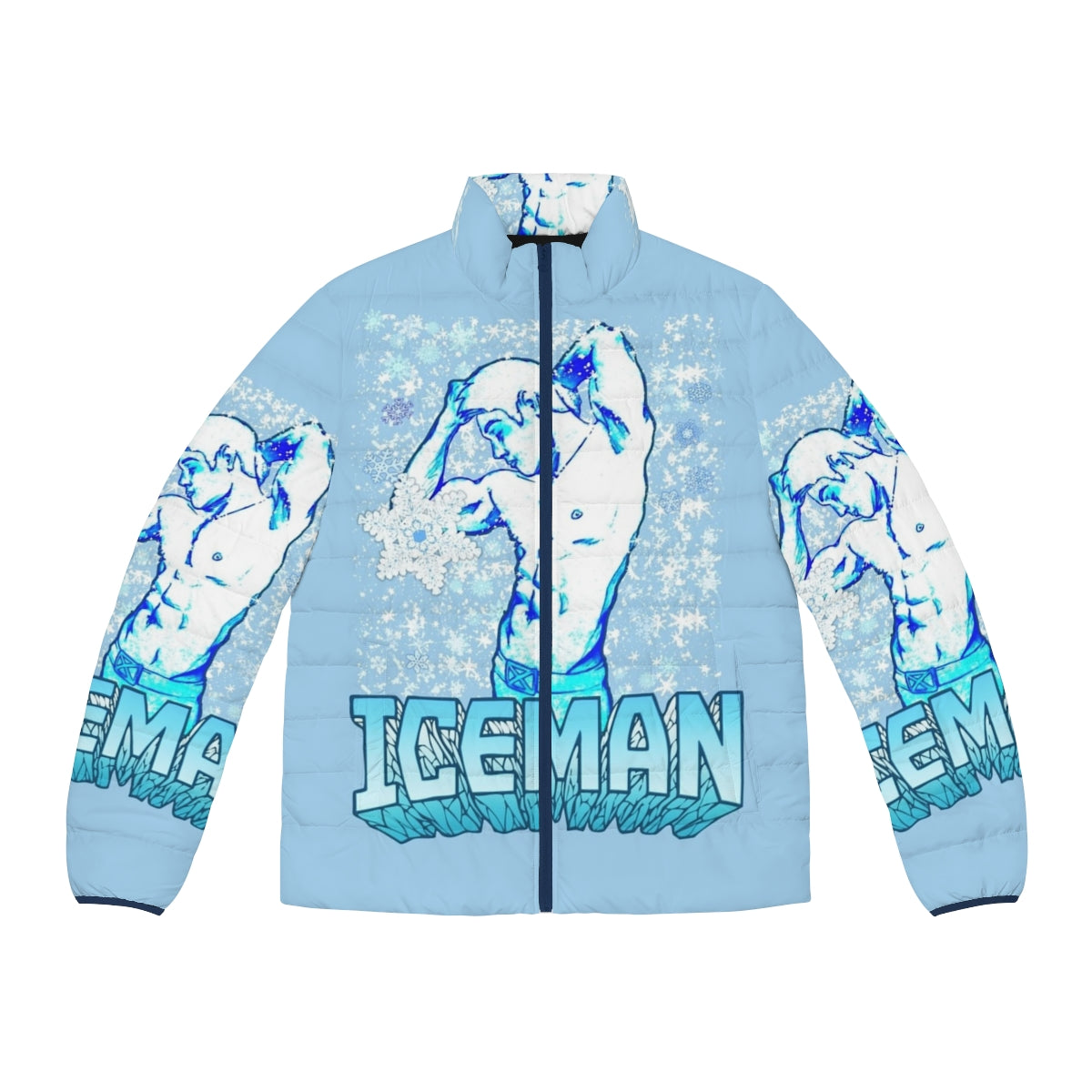 Iceman Puffer Jacket featuring the X-Men's mutant hero with cryokinetic powers