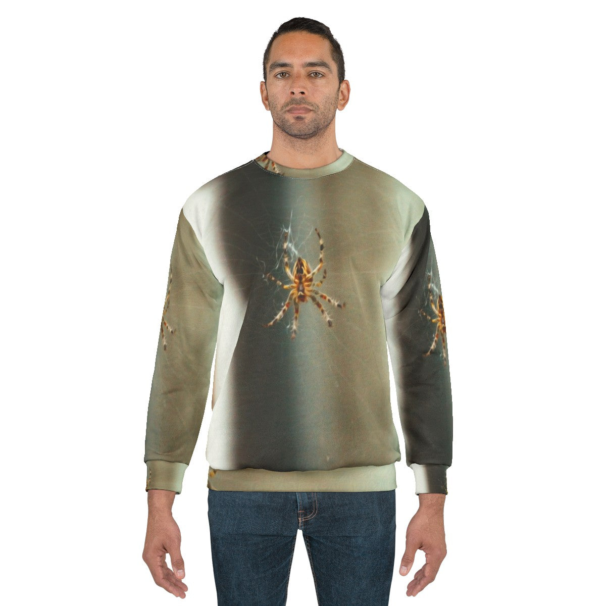 Spooky spider web and legendary animal sweatshirt - men