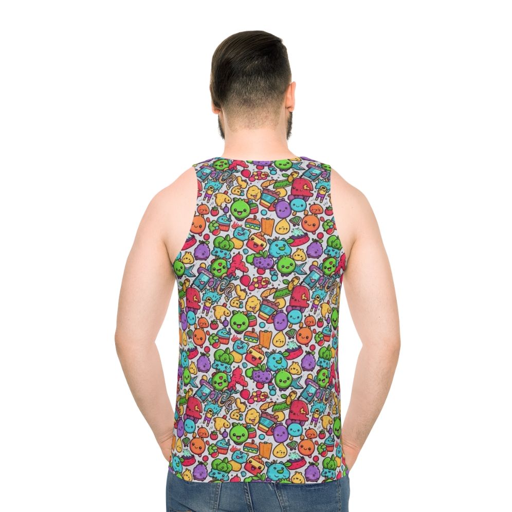 Hobbies unisex tank top with colorful abstract animal graphic - men back