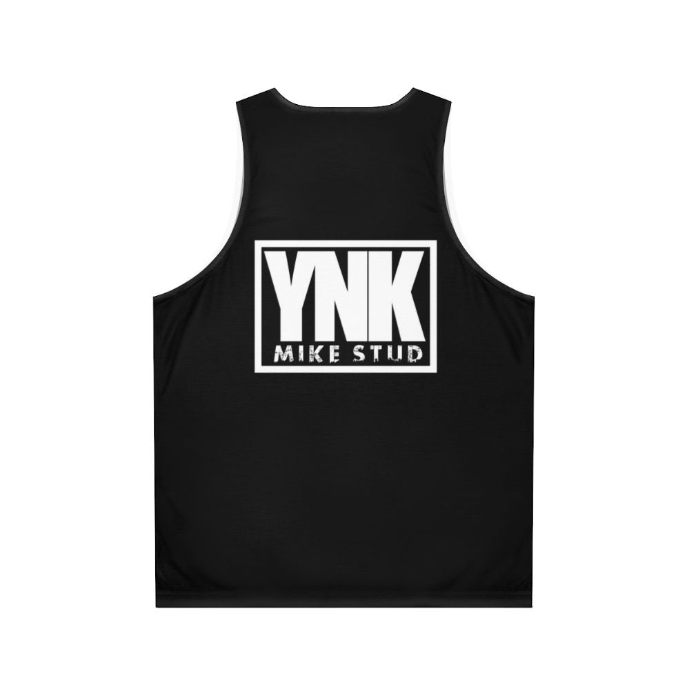 YNK Mike Stud Inspired White Unisex Tank Top - Back