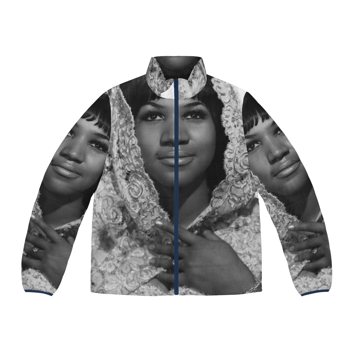 Aretha Franklin Queen of Soul Puffer Jacket featuring the legendary singer's iconic look